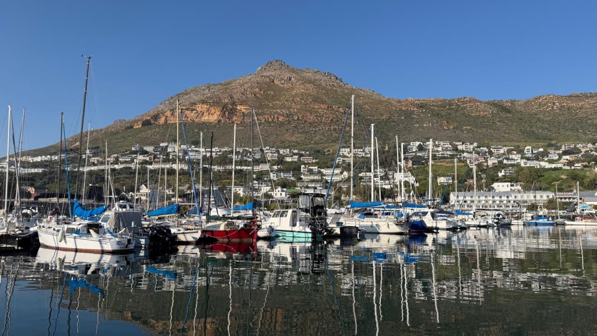 Simon's Town harbour below the Simonsberg mountain